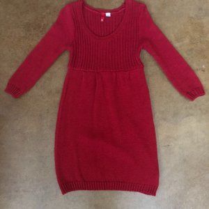 Red knit sweater dress, size 6
